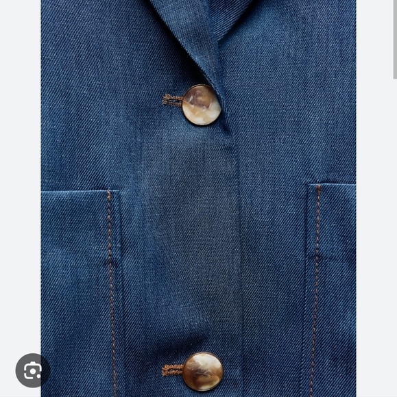 DENIM EFFECT OVERSIZED BLAZER SIZE L - Picture 9 of 10